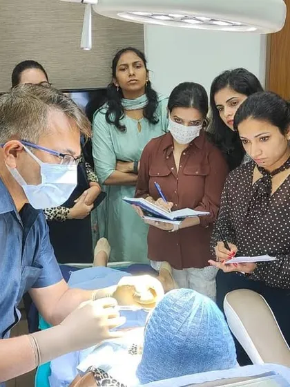 Another training session in progress. I believe in fostering a collaborative learning environment where young doctors can gain the confidence and skill to excel in aesthetics.