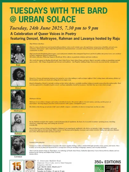 A detailed look at the poets featured in our "Celebration of Queer Voices in Poetry," with short bios for each courageous artist.