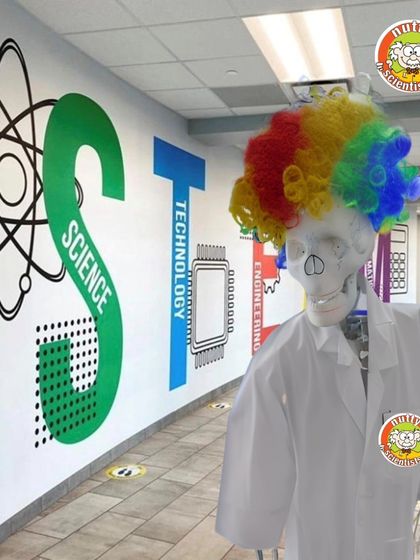 Professor Funny Bones is in the house. Our professors often adopt fun personas, complete with costumes, to make the learning experience more engaging and memorable for the kids.