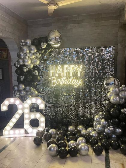 A full view of the 26th birthday setup, perfect for photos.