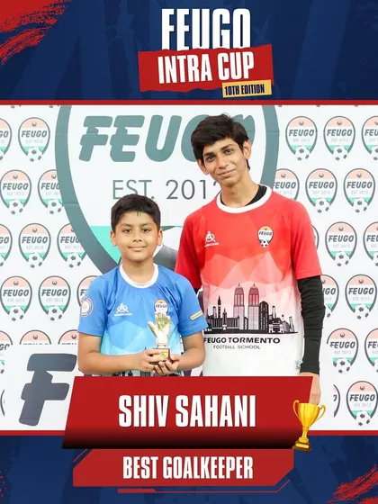 Shiv Sahani, awarded Best Goalkeeper in the U-11 Intra-Cup for his crucial saves.