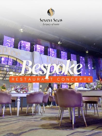 We design bespoke restaurant concepts within your event space. This "Spice Bistro" setup showcases our ability to create distinct dining zones, each with its own unique ambiance.