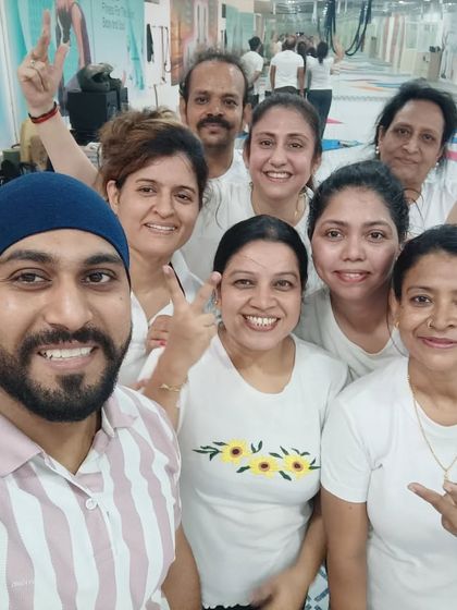 A selfie with my wonderful students after completing 108 Surya Namaskars. Their dedication and energy are truly inspiring.