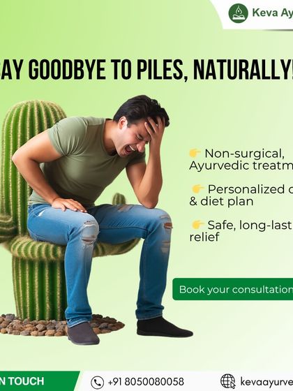Say goodbye to piles naturally. We offer a non-surgical Ayurvedic treatment that includes personalized care and a diet plan for safe, long-lasting relief.