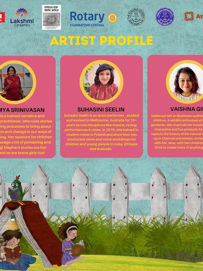A profile of some of the wonderful artists and storytellers featured at the Kovai Bookalatta, a children's literature festival we organize.