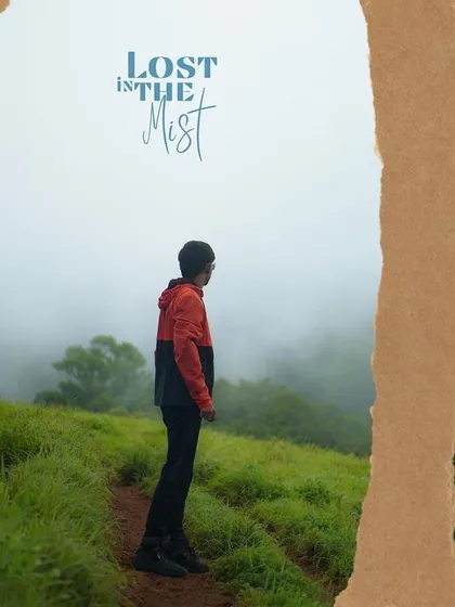 A creative edit with the text "Lost in the Mist," perfectly capturing the feeling of our monsoon treks.