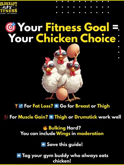 Your fitness goal determines your chicken choice. This guide summarizes the best options for fat loss (breast or thigh), muscle gain (thigh or drumstick), and bulking (wings in moderation).