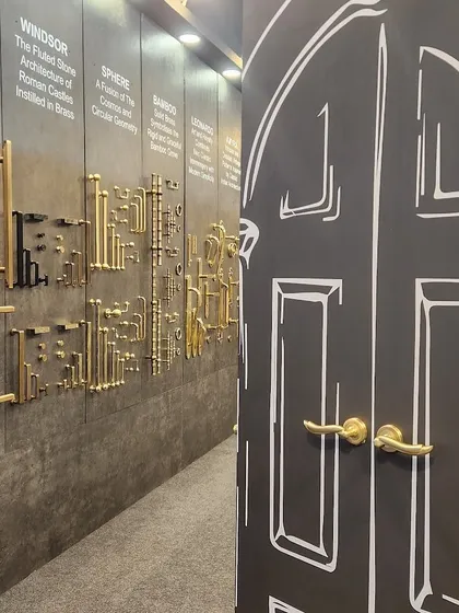 Our hardware on display at the Acetech exhibition. These events allow us to connect with the design community and showcase our latest innovations in architectural hardware.
