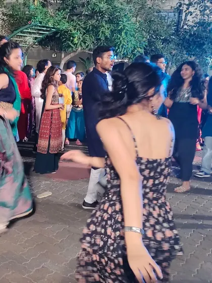The dance floor at a Navratri event. It's amazing to see so many people come together to celebrate with traditional garba and dandiya.