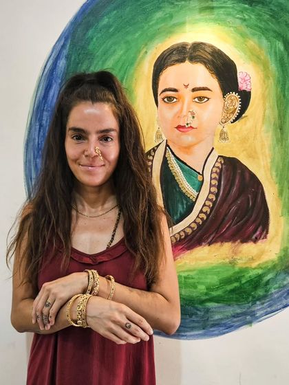 I was so happy to have this beautiful customer from London visit my studio! She bought temple bangles and a nath and looked absolutely lovely.