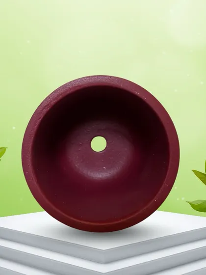 An inside look at the terracotta planter, showing the drainage hole at the bottom. This is a crucial feature for plant health, preventing waterlogging and root rot.