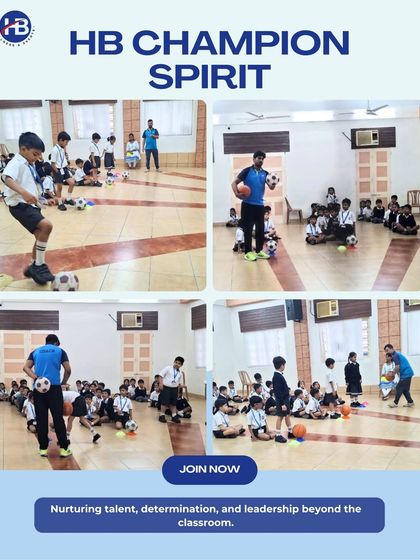 A collage showcasing our football training program. It captures a coach demonstrating techniques and students practicing ball control, embodying our mission of nurturing talent and leadership.