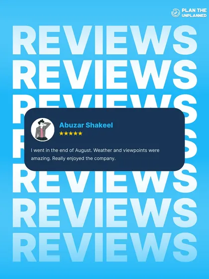 Abuzar's review mentions the amazing weather, viewpoints, and company. We always aim to create an environment where you can enjoy both the destination and the journey with new friends.
