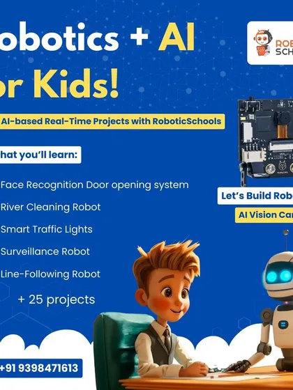 We combine the worlds of robotics and artificial intelligence to teach kids how to build practical, real-time projects. Our curriculum covers everything from AI face recognition to line-following robots, giving students a comprehensive skill set.