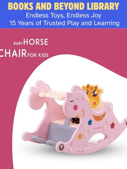 This adorable pink rocking horse also functions as a chair, offering multiple ways to play. It's a safe and fun design that helps babies develop motor skills like grasping and kicking.