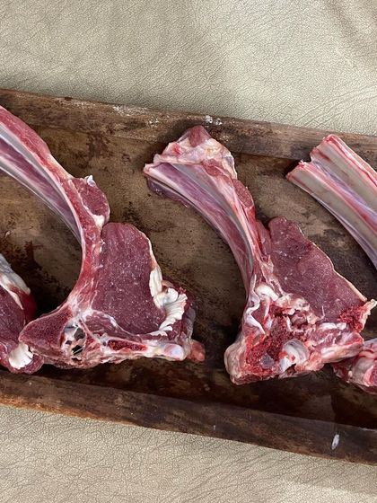 A closer look at the quality of our raw mutton chops. Sourced from healthy animals, these are a satisfying and biologically appropriate meal for dogs on a raw diet.