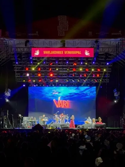 Performing at the Jazz al Parque festival in Bogotá was an absolute dream. Seeing the massive stage and feeling the energy from such a huge, wonderful crowd is a feeling I'll cherish forever. This is what my large-scale Carnatic fusion concerts are all about.