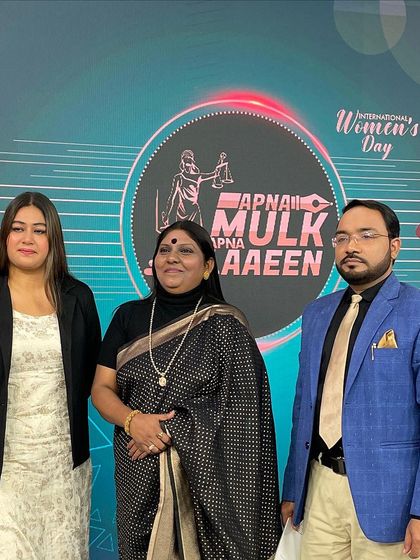 With my esteemed co-panelists after a successful recording for the International Women's Day special on DD Urdu.