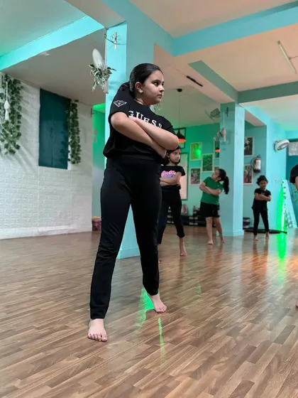Another powerful stance from a student. The confidence and strength they build here go far beyond the dance floor.