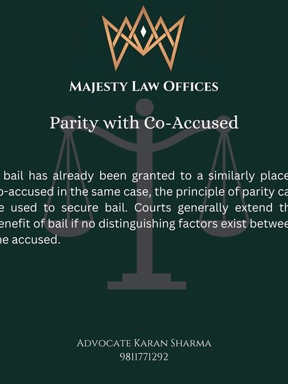 The principle of parity is a powerful tool for securing bail. If a co-accused person with a similar role in the case has already been granted bail, I argue that the same relief should be extended to my client, as courts generally favor consistency.
