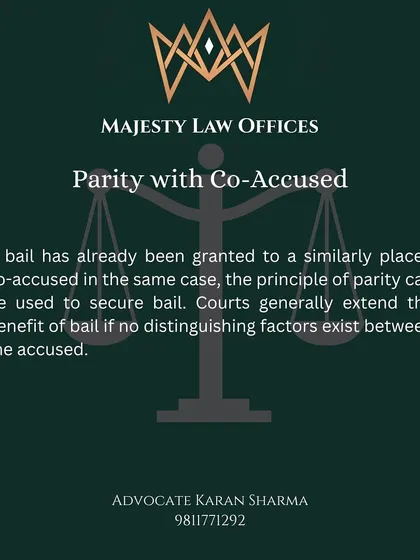 The principle of parity is a powerful tool for securing bail. If a co-accused person with a similar role in the case has already been granted bail, I argue that the same relief should be extended to my client, as courts generally favor consistency.