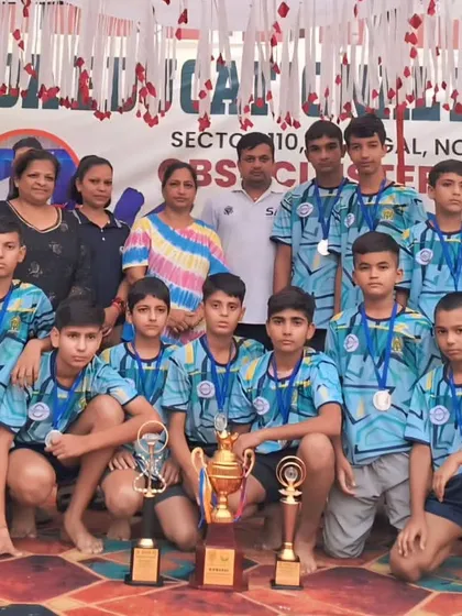 Our Under-14 boys team proudly taking the runner-up position at the CBSE Cluster XIX Kabaddi Tournament.
