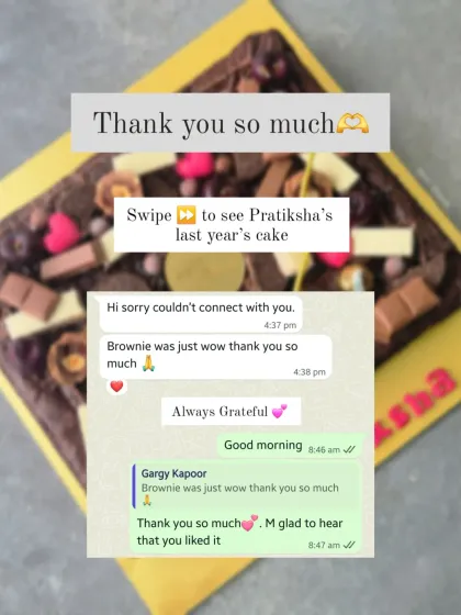 "Brownie was just wow!" Feedback like this from a happy client for her daughter's 14th birthday is the best reward for my work.
