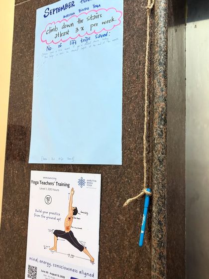 Yoga is about small, daily actions. This September, we created a community challenge to take the stairs instead of the lift, a simple pledge to improve our health and contribute to the planet's well-being.