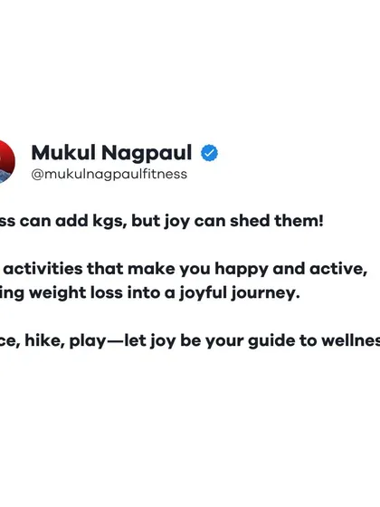 A simple, powerful message. Stress can add kgs, but joy can shed them. Find activities that make you happy and active, turning weight loss into a joyful journey.