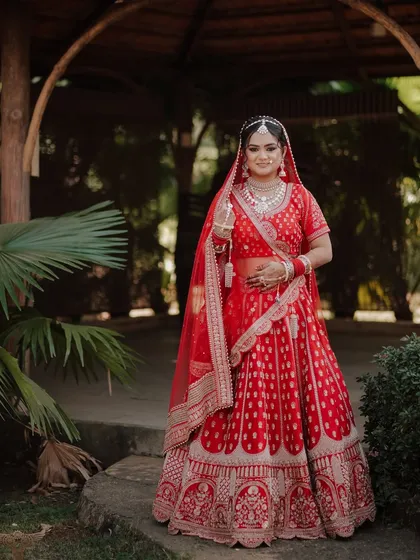 Some of my favorite shots of my bride Chetna. She was so full of life, and it was a joy to get her ready. Her classic red lehenga was paired with a soft glam look that was perfect for her vibrant personality.