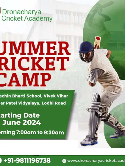 Announcing our Summer Cricket Camp. It is the perfect opportunity for young enthusiasts to develop their skills, participate in fun drills, and enjoy the spirit of cricket.