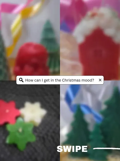 How can I get in the Christmas mood? With our special Christmas candles, of course. This collage shows a sneak peek of our festive collection.