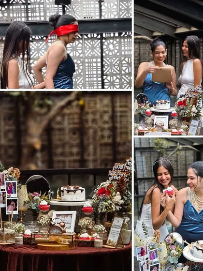 This special occasion, gift unforgettable memories. A collage of a beautiful surprise setup for a friend's birthday.