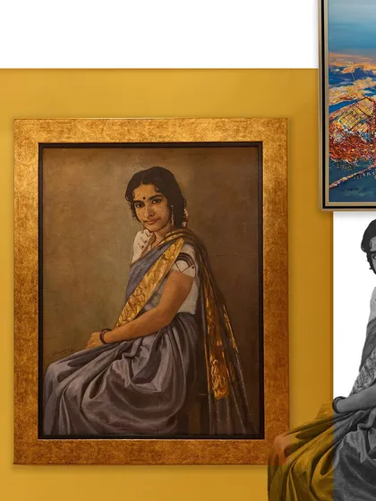 This graphic montage, featuring a classic portrait and modern landscapes, marks a month of our exhibition bridging the gap between master artists and contemporary voices.