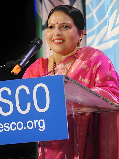 Speaking at UNESCO, sharing the profound wisdom of Iyengar yoga with the world. It was an honor to represent the lineage of my Guru on such a prestigious platform.