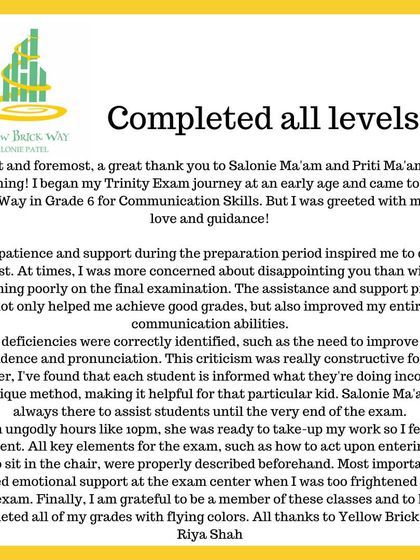 A testimonial from a student who joined us as a teenager. Her story highlights how our supportive environment and personalized feedback helped her overcome her deficiencies and excel in her exams.