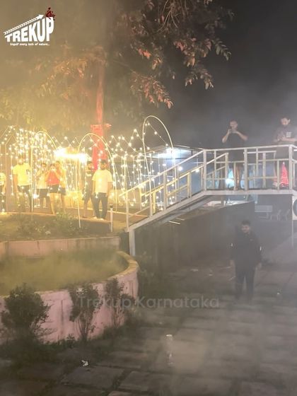 The beautiful, fairy-lit ambiance of our campsite during the Diwali special weekend.