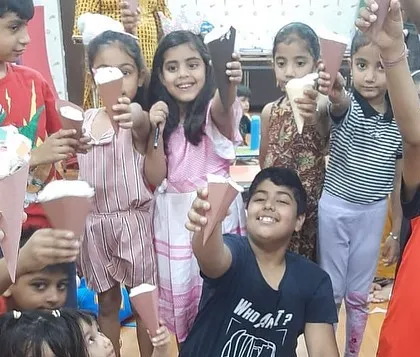 Who wants ice cream? The kids had a blast making these 3D paper ice cream cones. It was a fun craft activity that combined cutting, pasting, and a little bit of imagination.
