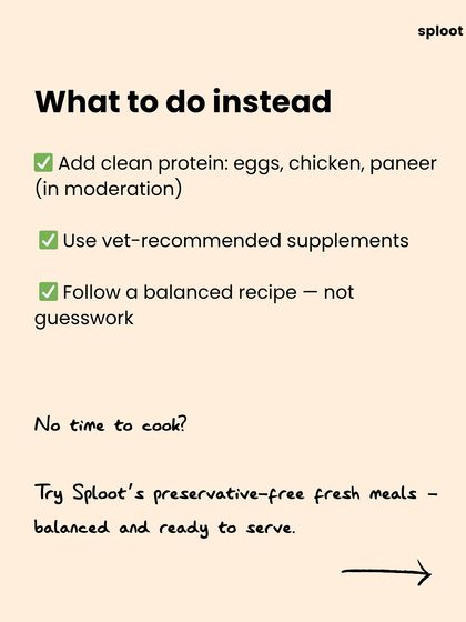 To make homemade food work, you need to add clean protein, use vet-recommended supplements, and follow a balanced recipe. If you don't have time for that, our preservative-free fresh meals are the perfect solution.
