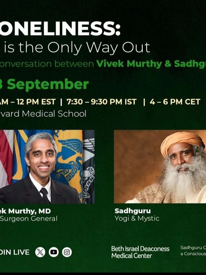 A conversation between U.S. Surgeon General Dr. Vivek Murthy and Sadhguru on the modern epidemic of loneliness. They explore how turning inward is the only way to truly address this fundamental sense of isolation.