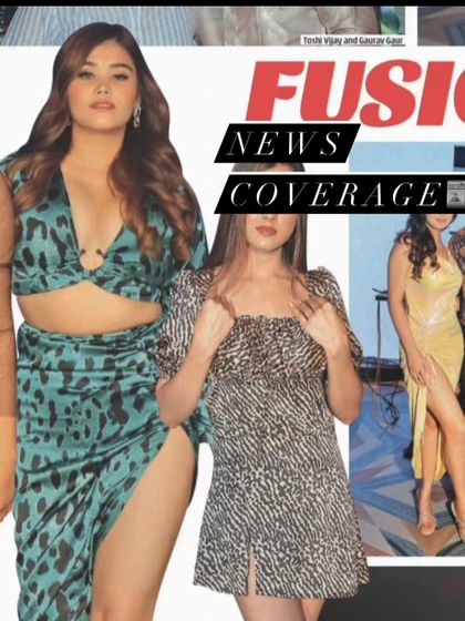 News coverage of our fashion show, highlighting some of the bold, modern designs we sent down the runway, including a printed co-ord set and a mini dress.