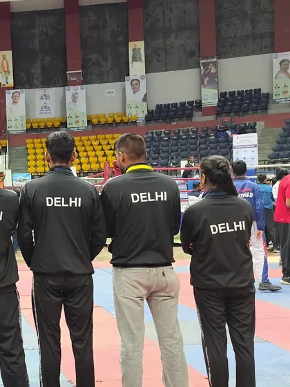 Our athletes watching the ongoing bouts at the Senior Nationals. Studying other fighters is a key part of our competition strategy and learning process.
