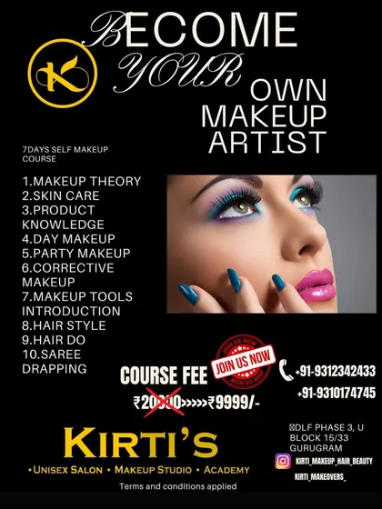 If you want to master your own makeup, my 7-day self-makeup course is perfect for you. I teach everything from skincare and product knowledge to creating day and party looks, and even saree draping.