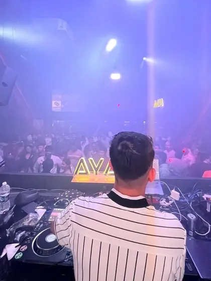 A view from behind the decks at the legendary Maya Nightclub in Goa.