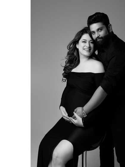 A beautiful and happy couple's portrait in monochrome. Their genuine smiles and loving embrace make this a memory that will truly stand the test of time.