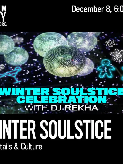 Another flyer for the Winter Soulstice event, highlighting my DJ set. These museum parties are a great way to experience culture and music together.