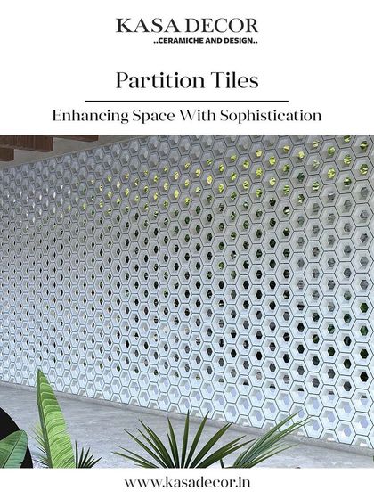 A large partition wall created with our hexagonal 'Osmosis' tiles. The design enhances the space with sophistication while allowing for light and visual connection.