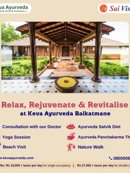 Our Balkatmane Retreat offers a perfect blend of Ayurveda and nature. This package includes doctor consultations, a Satvik diet, yoga sessions, and Panchakarma therapies in a serene, natural setting.
