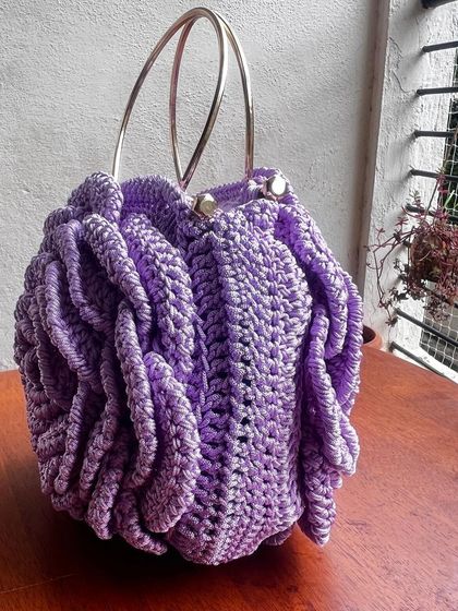 Busy Needles by Utpala Viswanath - Custom Crochet Fashion & Accessories Signature Rose Bags photo 8