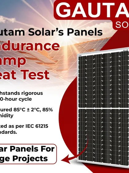 Our solar panels have passed the Endurance Damp Heat Test, withstanding a 1,000-hour cycle at 85°C and 85% humidity. This proves their reliable performance in extreme temperatures and high humidity, making them ideal for large projects.